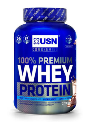 USN 100% Premium Whey Chocolate 2.28kg: Premium Whey Protein Whey Isolate Protein Powder Blend for Muscle Building & Maintenance