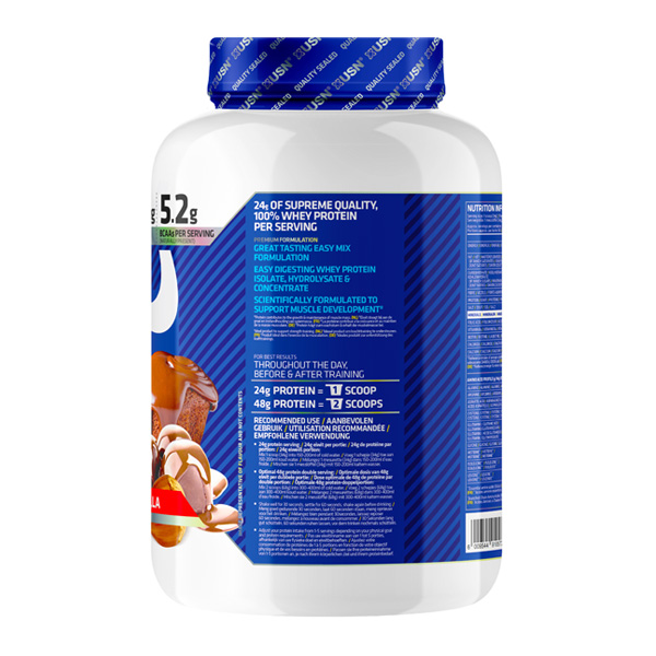 USN Blue Lab Whey Wheytella 2kg, Premium Whey Protein Powder, Scientifically-formulated, High Protein Post-Workout Powder Supplement with Added BCAAs