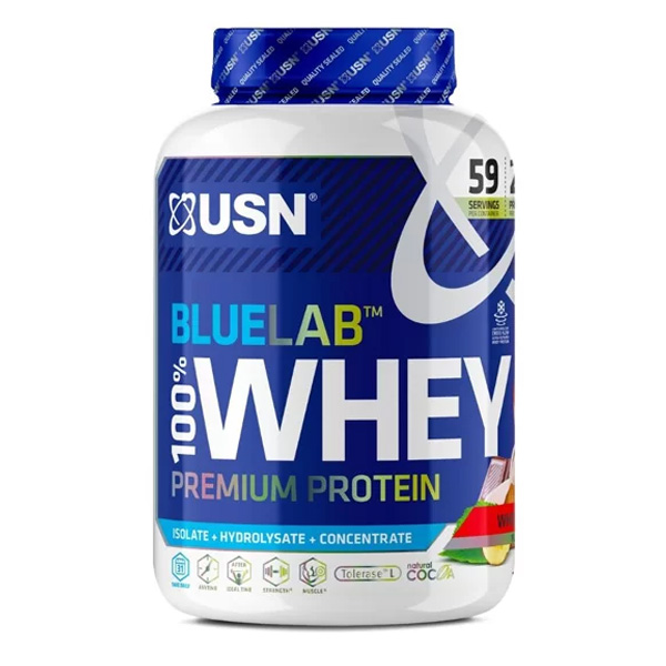 USN Blue Lab Whey Wheytella 2kg, Premium Whey Protein Powder, Scientifically-formulated, High Protein Post-Workout Powder Supplement with Added BCAAs
