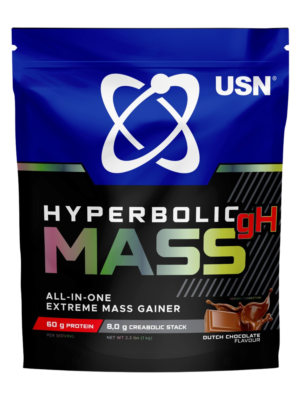 USN SA Hyperbolic Mass GH Dutch Chocolate 1kg: High Calorie Mass Gainer Protein Powder for Fast Muscle Mass and Weight Gain, With Added Creatine and Vitamins In Dubai,UAE