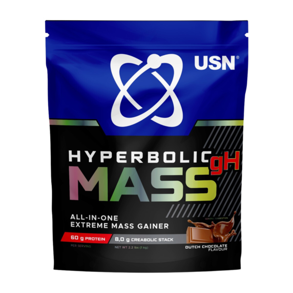 USN SA Hyperbolic Mass GH Dutch Chocolate 1kg: High Calorie Mass Gainer Protein Powder for Fast Muscle Mass and Weight Gain, With Added Creatine and Vitamins In Dubai,UAE