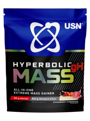 USN SA Hyperbolic Mass GH Strawberry cheesecake 1kg: High Calorie Mass Gainer Protein Powder for Fast Muscle Mass and Weight Gain, With Added Creatine and Vitamins In Dubai,UAE