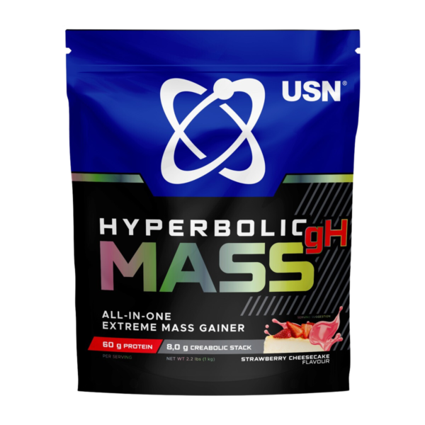 USN SA Hyperbolic Mass GH Strawberry cheesecake 1kg: High Calorie Mass Gainer Protein Powder for Fast Muscle Mass and Weight Gain, With Added Creatine and Vitamins In Dubai,UAE