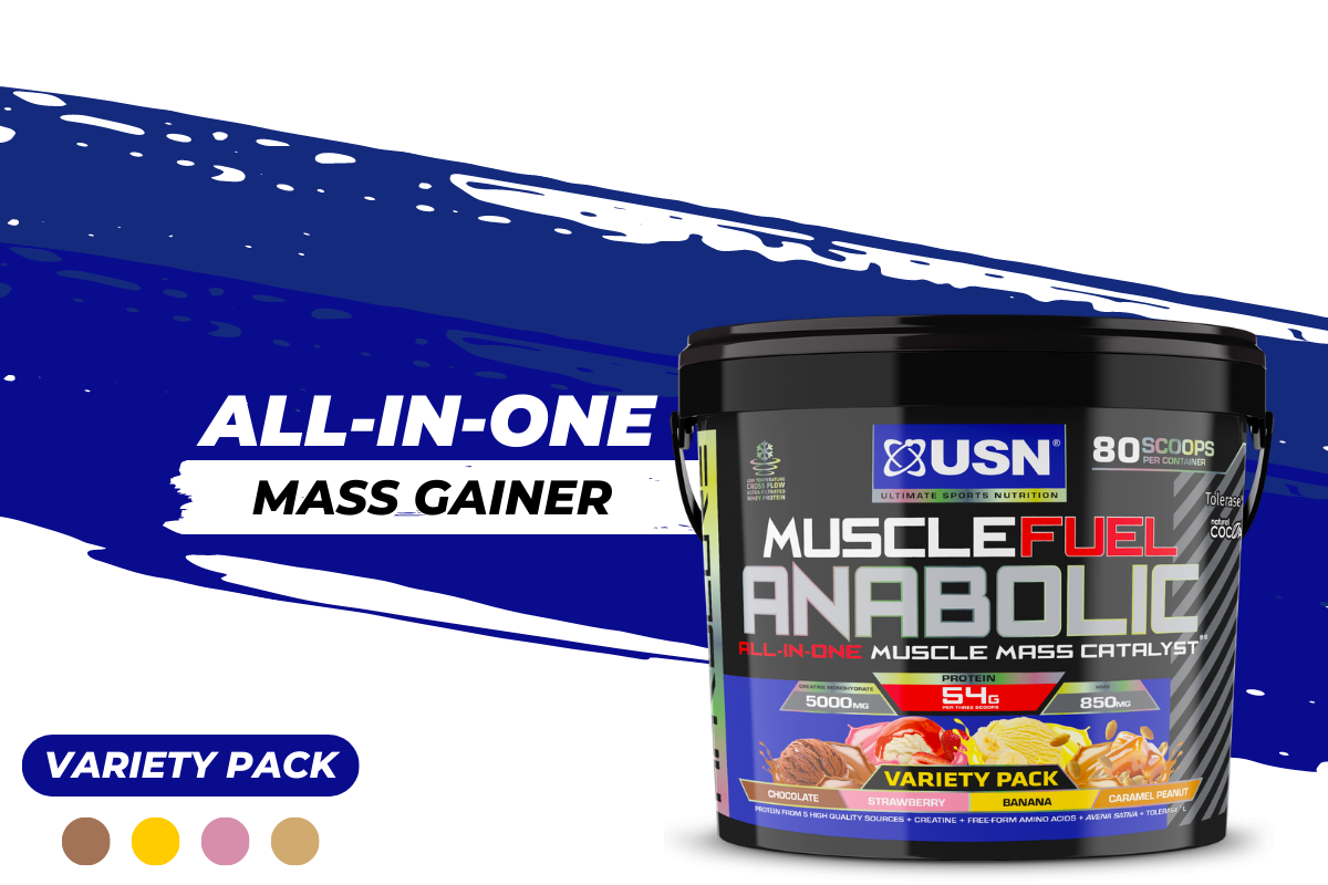 USN MUSCLE FUEL ANABOLIC VARIETY PACK 4KG MASS GAINER IN DUBAI,UAE