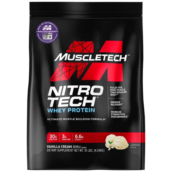 Muscletech Nitro Tech Whey Protein 4.5kg –10lbs French Vanilla - In Dubai,UAE
