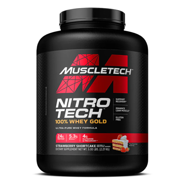 Muscle Tech-Nitro Tech 100% Whey Gold Strawberry Shortcake 5lb