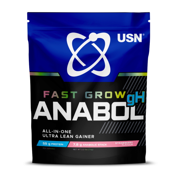 USN SA Fast Grow Anabol Strawberry All-in-one Protein Powder Shake (1kg)