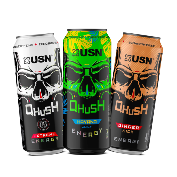 usn qhush energy drink for extreme workout