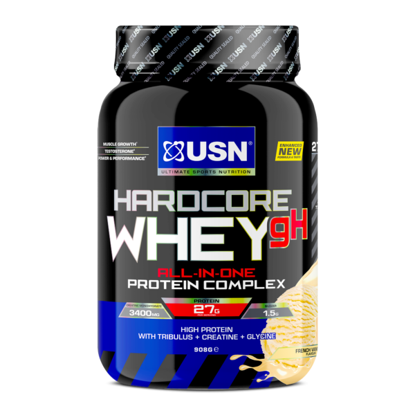 USN Hardcore Whey GH 908g Vanilla, All In One Protein Complex,Increases Lean, Dense And Strong Muscle Fibres