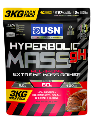 USN SA Hyperbolic Mass GH Chocolate 3kg: High Calorie Mass Gainer Protein Powder